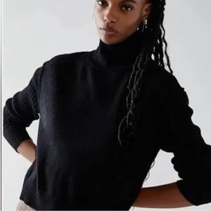 NWT Free People Aubrey 100% Cashmere Sweater -SMALL Black